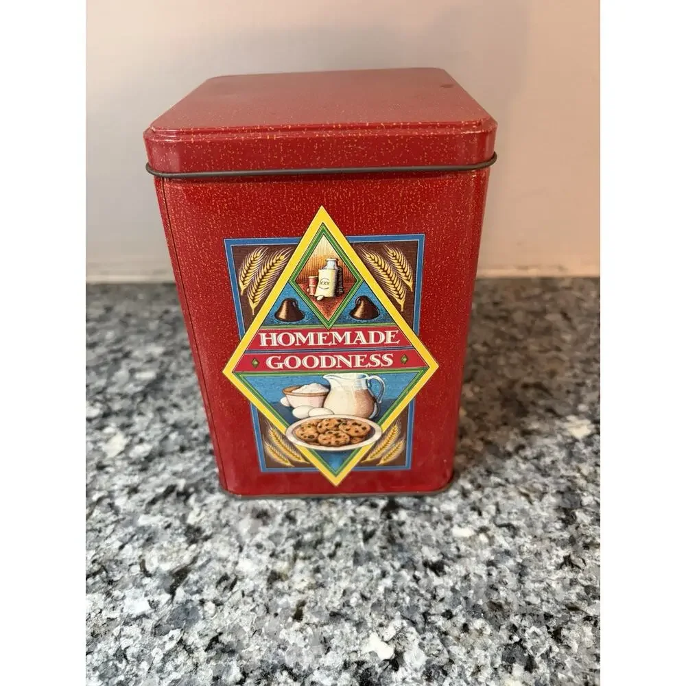 Vintage Nestle Till House Cookie Tin Red